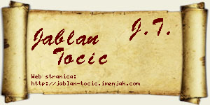 Jablan Točić vizit kartica
